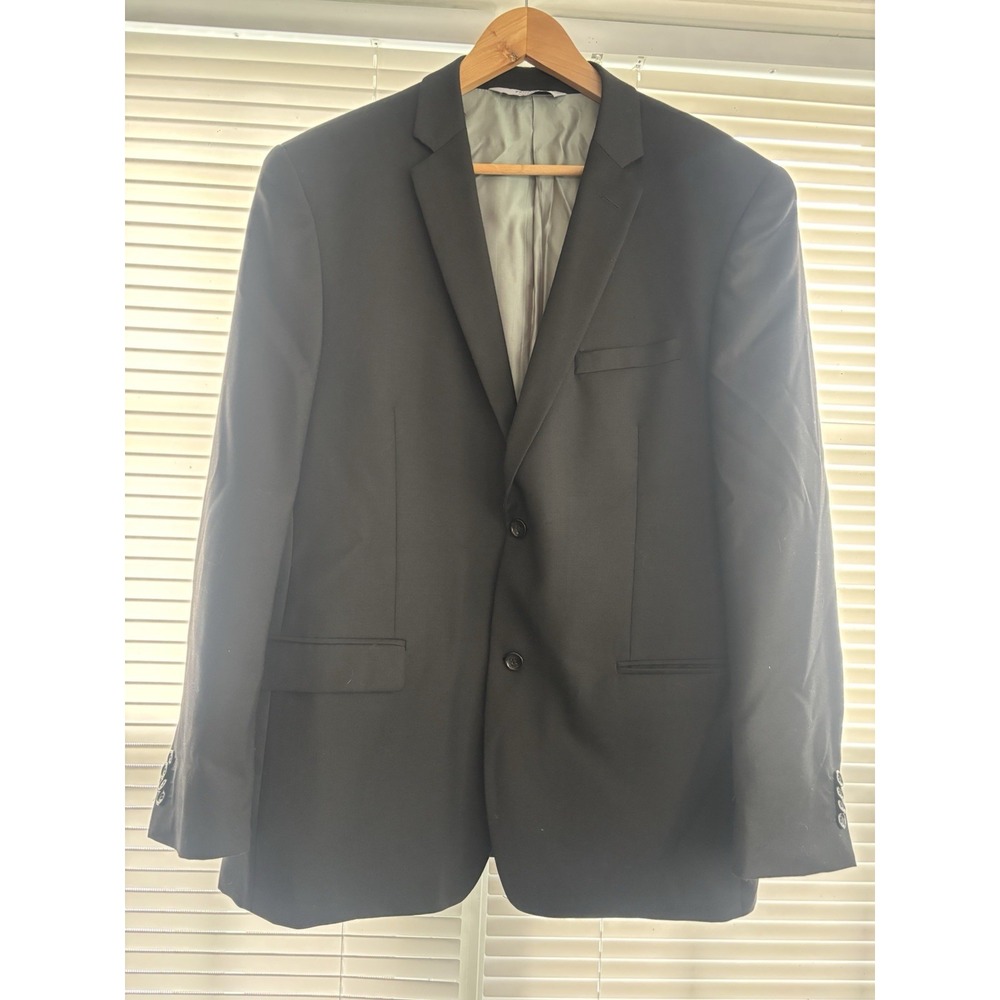 Pronto Moda Men's Blazer 46L Black Wool Blend Sport Coat 2 Button Jacket